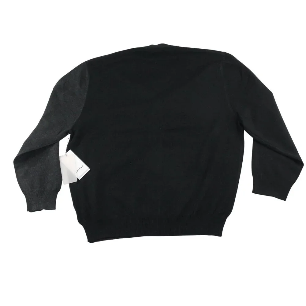 NWT Talkan Large 2 Tone Black Gray Cardigan Sweater 5 Button Long Sleeve Modern - Picture 2 of 10